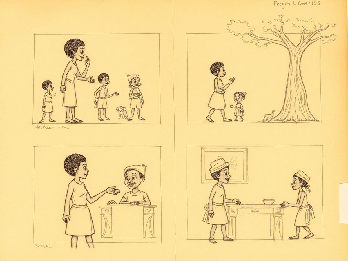 Storyboard dessiné à la main