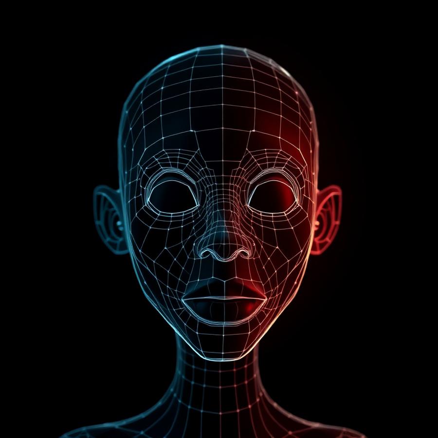 Wireframe 3D d'un personnage